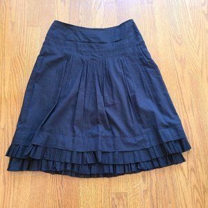 Ann Taylor Pleated Lined Cotton Skirt Size 4